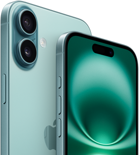 Un iPhone 16 Pro Max da 6,9 pollici e un iPhone 16 Pro da 6,3 pollici visti da davanti, si notano il tasto Azione, i tasti del volume, la Dynamic Island al centro verso il bordo superiore